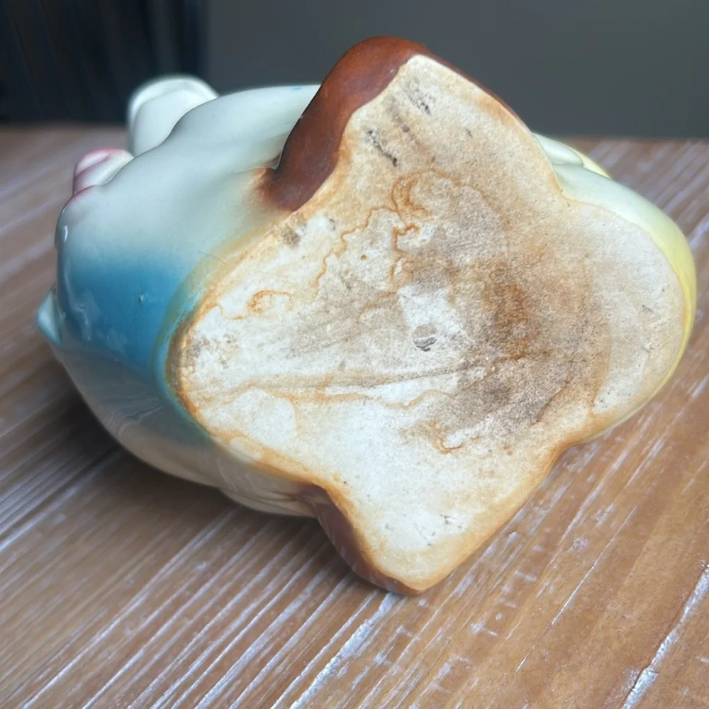 VTG Shawnee Pottery Duck Planter With Bonnet Ceramic Vase 1950's American Bisque - Picture 8 of 11